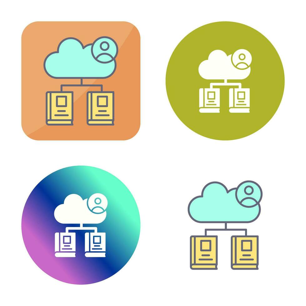 icono de vector de biblioteca de nube