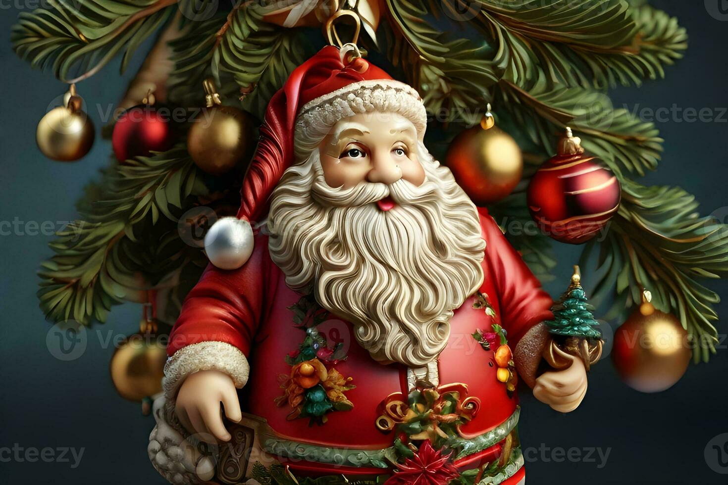 Christmas Santa ornament, Generative AI photo