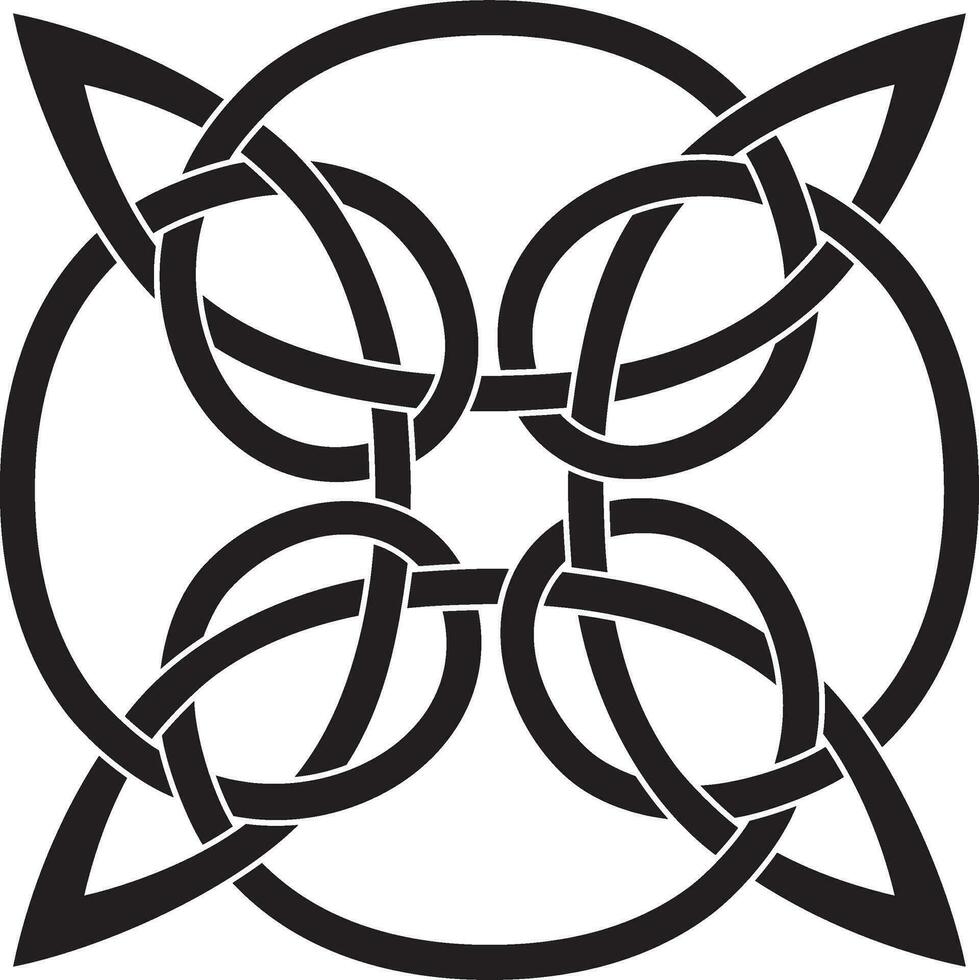 Vector black monochrome Celtic knot. Ornament of ancient European peoples. The sign and symbol of the Irish, Scots, Britons, Franks