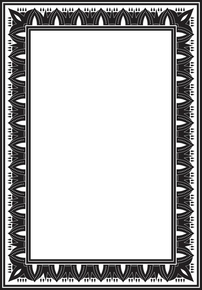 vector cuadrado negro monocromo egipcio ornamento. interminable borde, antiguo Egipto marco