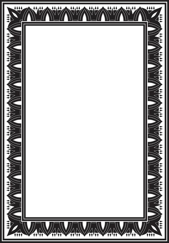 Vector square black monochrome Egyptian ornament. Endless border, ancient Egypt frame