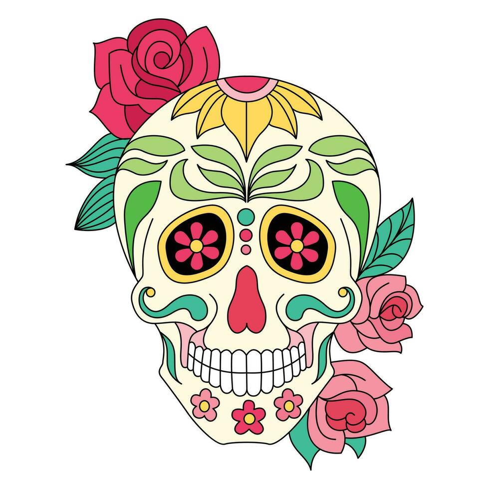 suger skull 4-color version vector