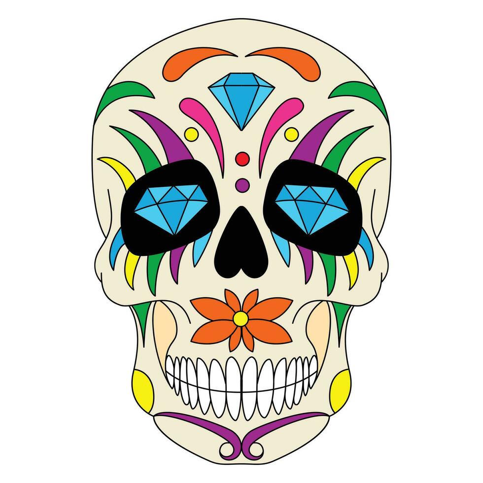 suger skull 9-color version vector