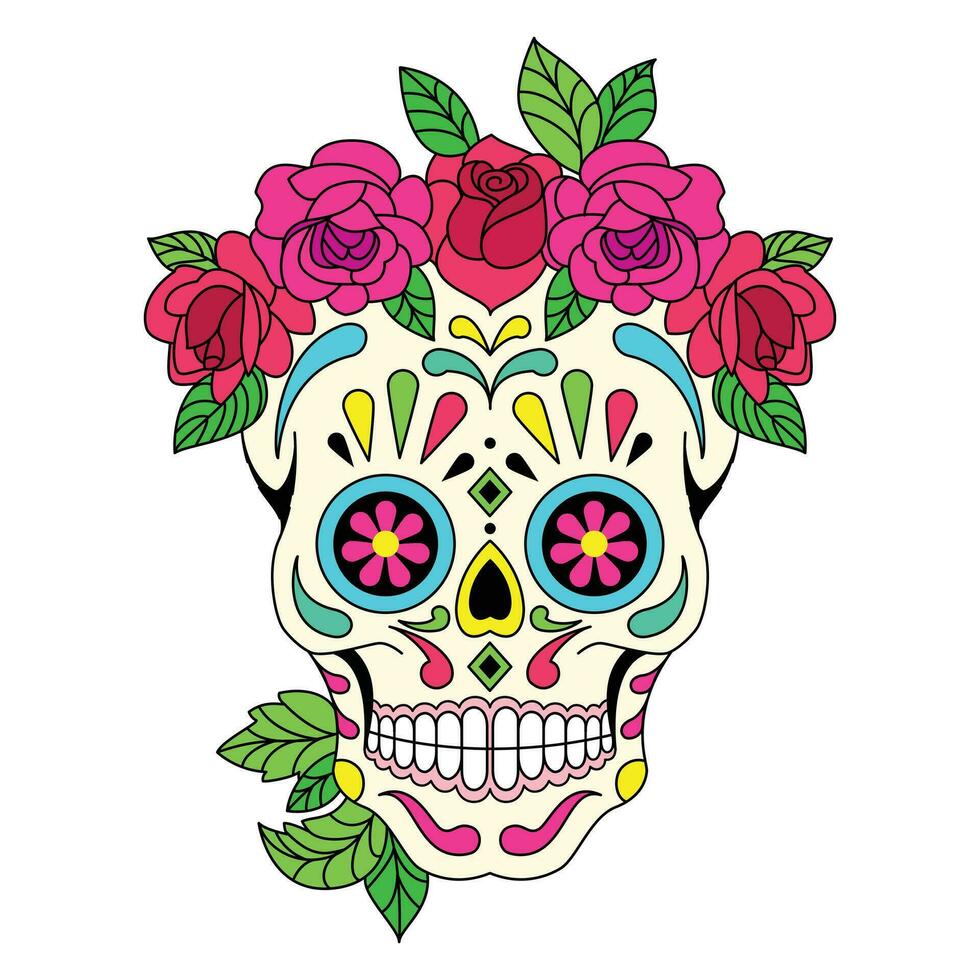 suger skull 2-color version vector