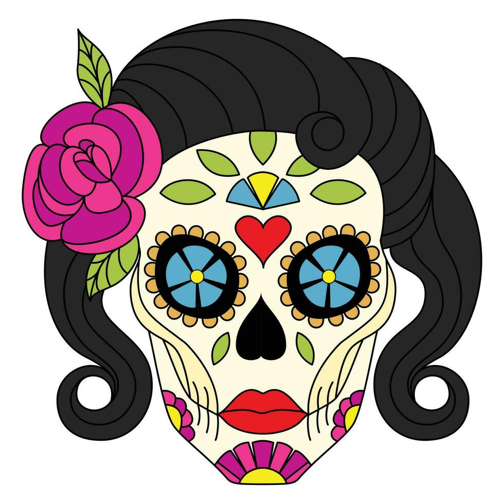 suger skull 3-color version vector