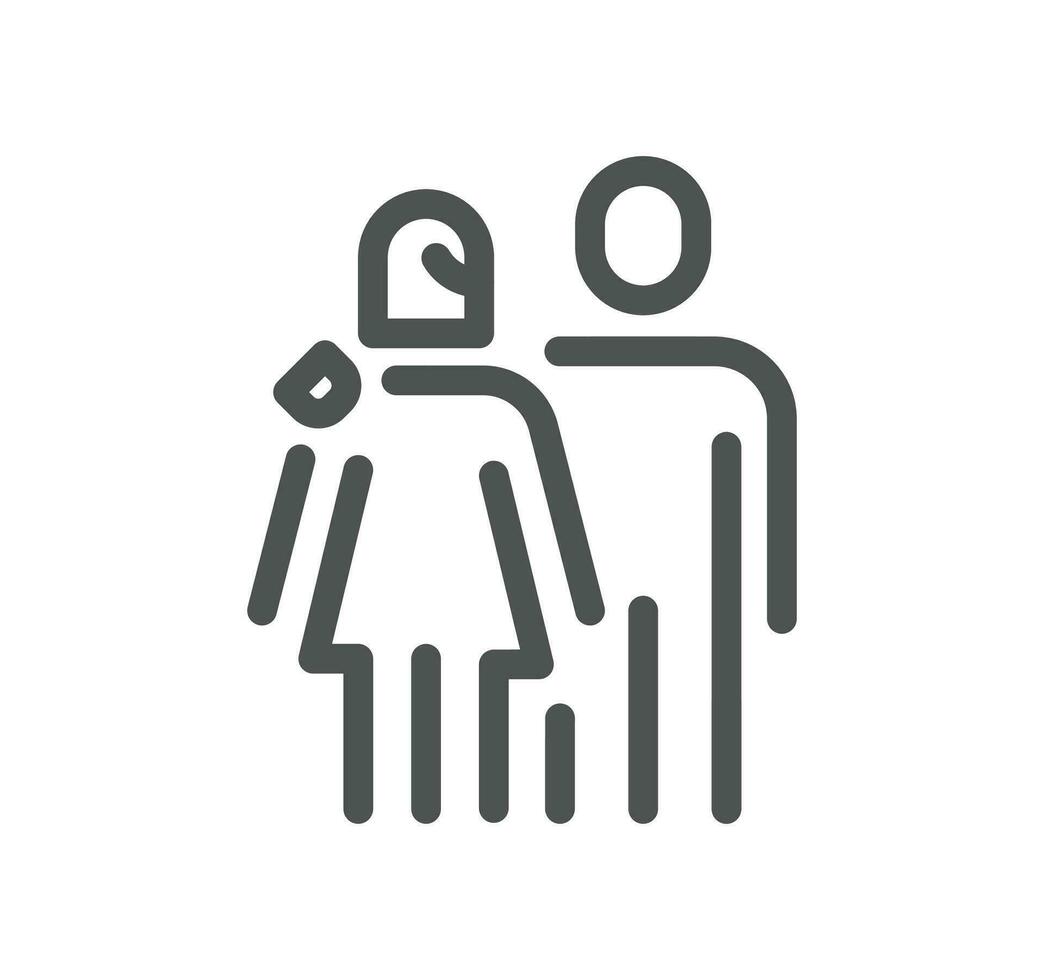 Friendship and charity related icon outline and linear vector. vector