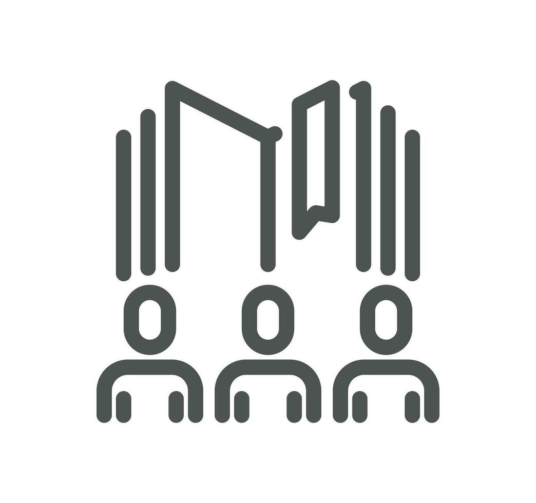 Learning management system related icon outline and linear vector. vector