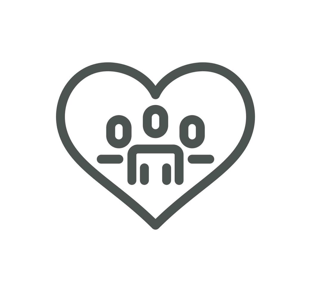 Friendship and charity related icon outline and linear vector. vector