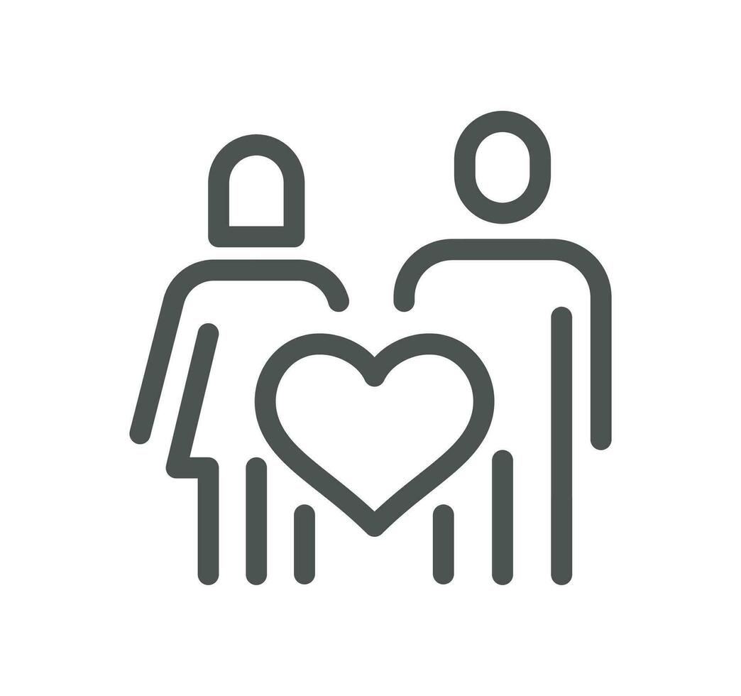 Friendship and charity related icon outline and linear vector. vector