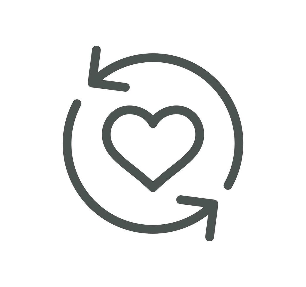Friendship and charity related icon outline and linear vector. vector