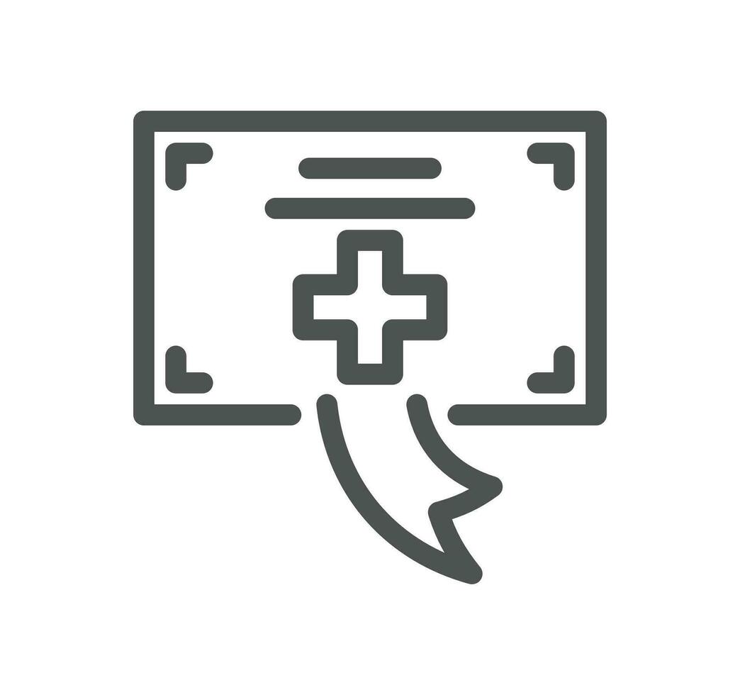 Healthcare and medicine related icon outline and linear vector. vector