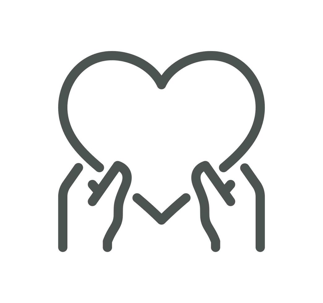 Friendship and charity related icon outline and linear vector. vector
