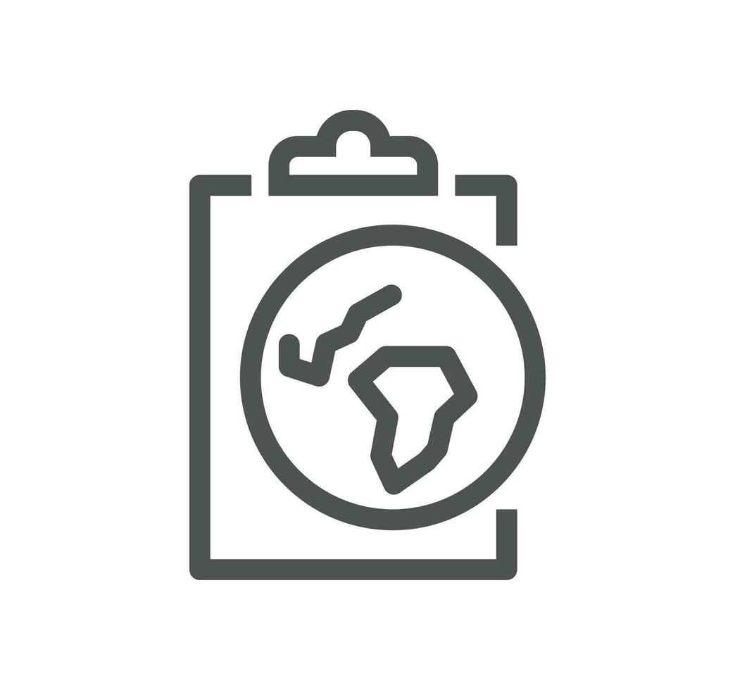 Clipboard related icon outline and linear vector. vector