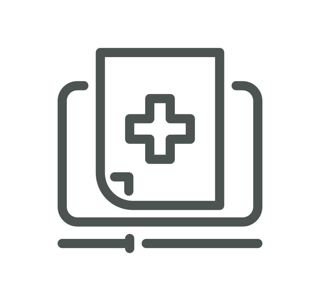 Healthcare and medicine related icon outline and linear vector. vector
