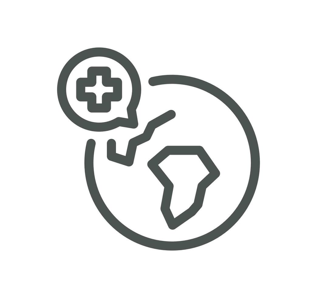 Healthcare and medicine related icon outline and linear vector. vector