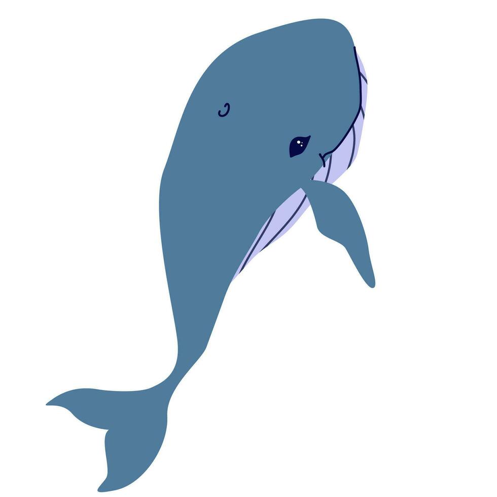 linda ballena dibujos animados aislado. vector ilustración con submarino tema y linda ballena para libros y textil, interior diseño para niños habitación.