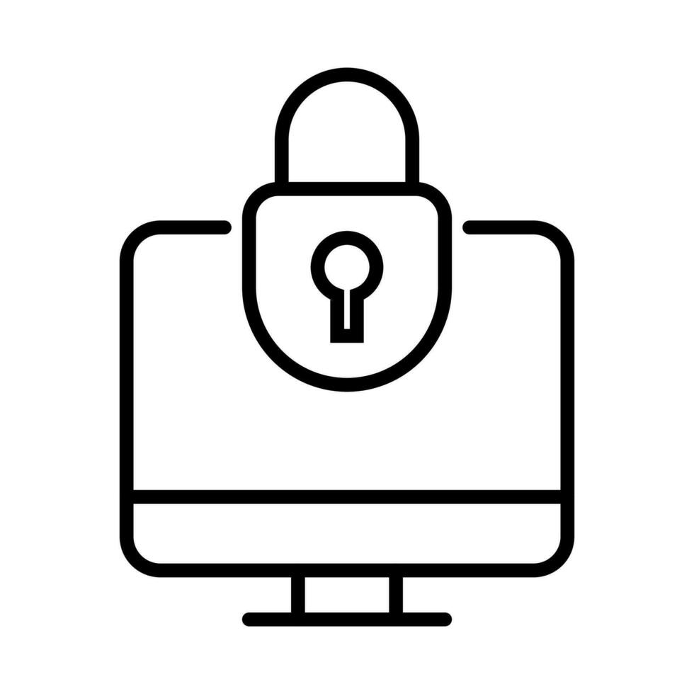 cyber security icon in line style vector