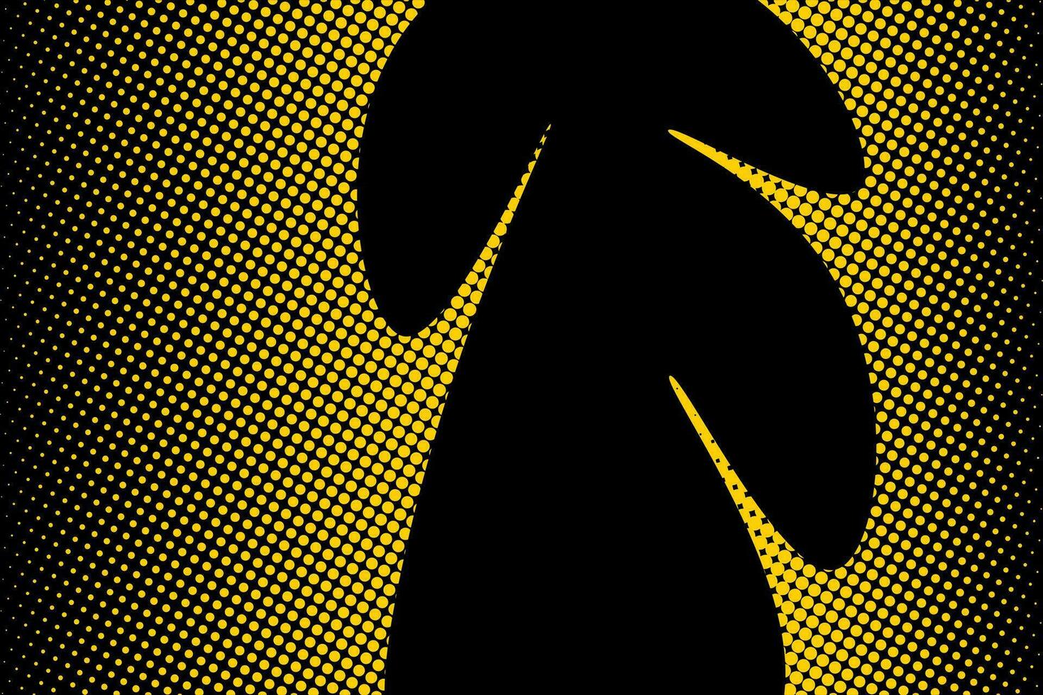Black and yellow abstract halftone background, pop art retro design. Comic book dotted halftone grunge texture vector