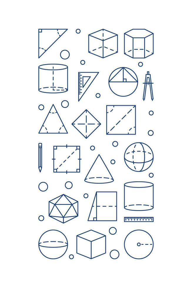 Geometry School Discipline vector concept vertical banner. Vector linear illustration