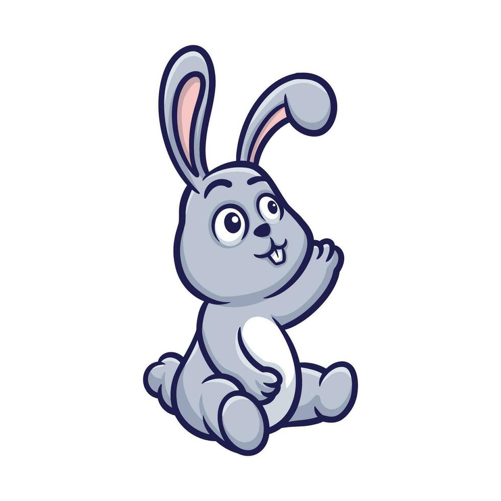 Siting Rabbit Cartoon Illustration vector