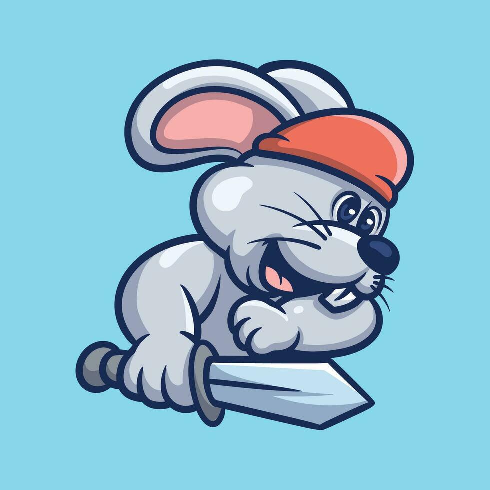 Conejo piratas dibujos animados ilustración vector