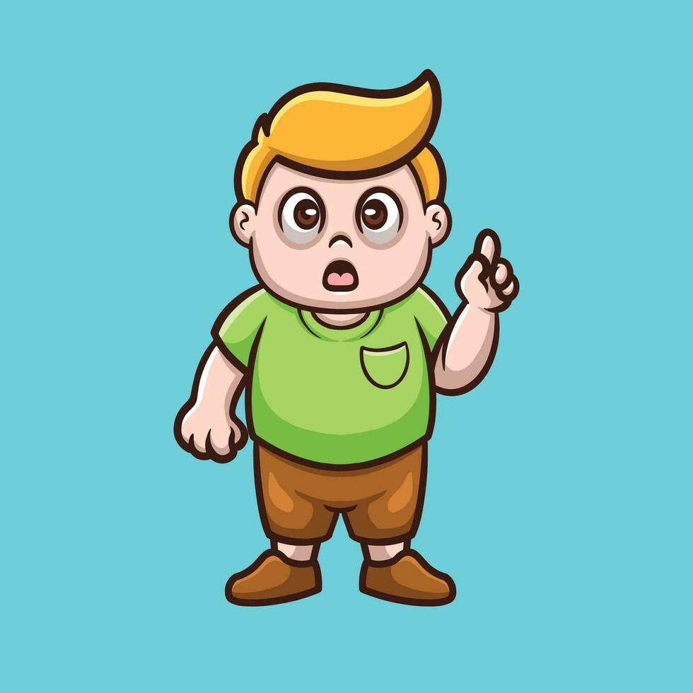 Boy Get Idea Cartoon Illustration vector