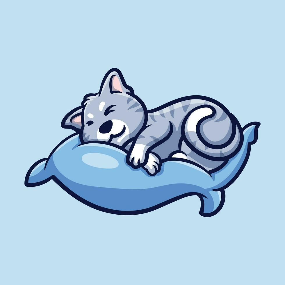 dormido gato dibujos animados ilustración vector