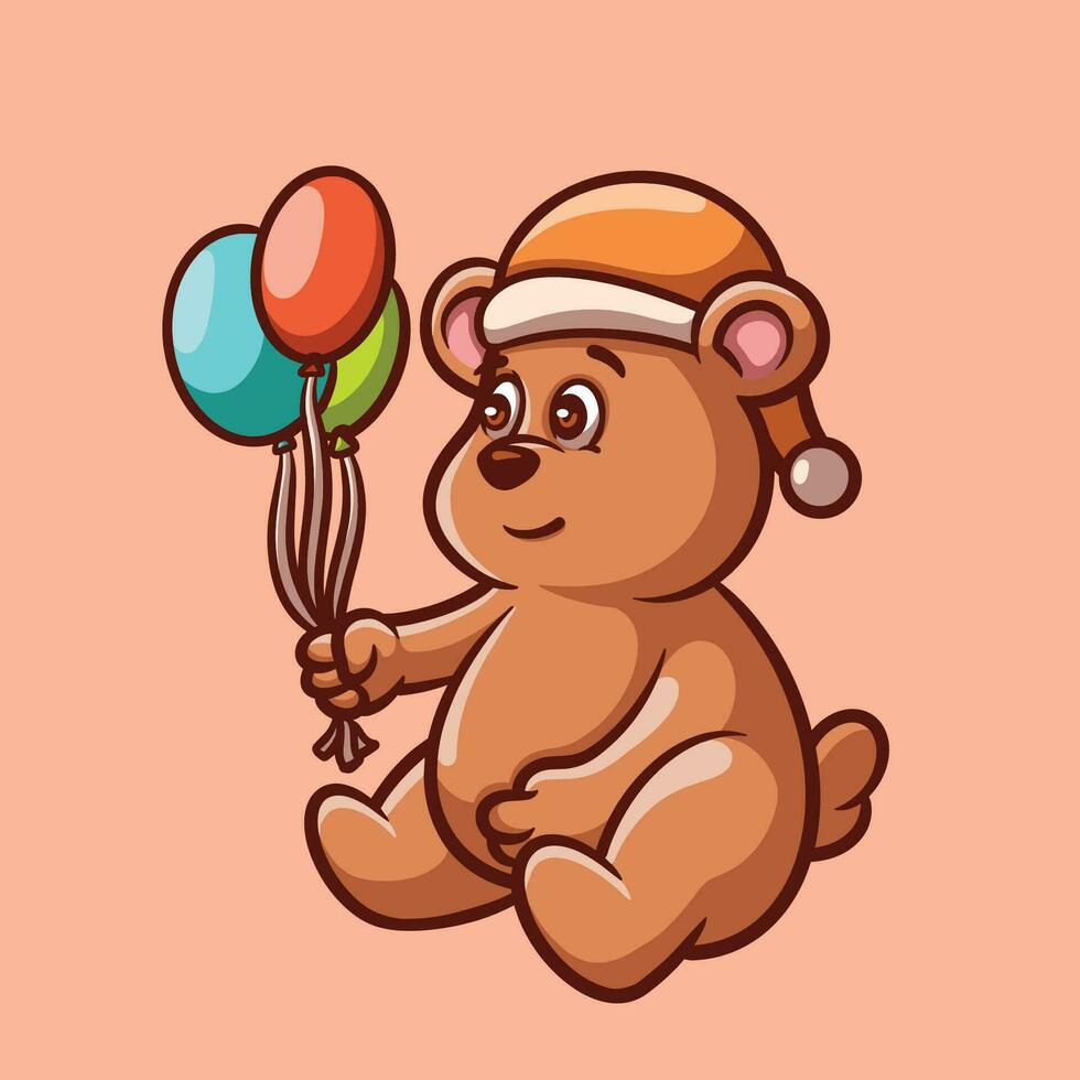 Bear balloon Cartoon Illustration vector