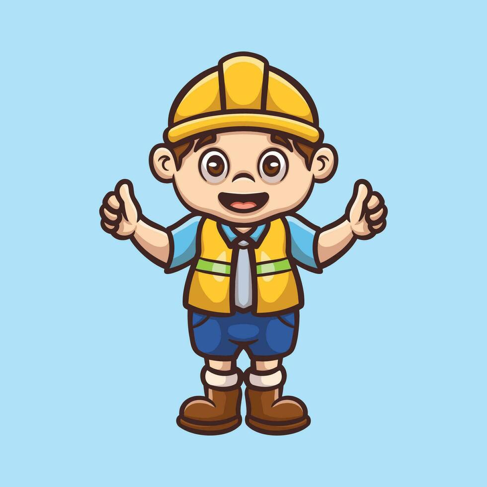 Kids Constructor Cartoon Illustration vector