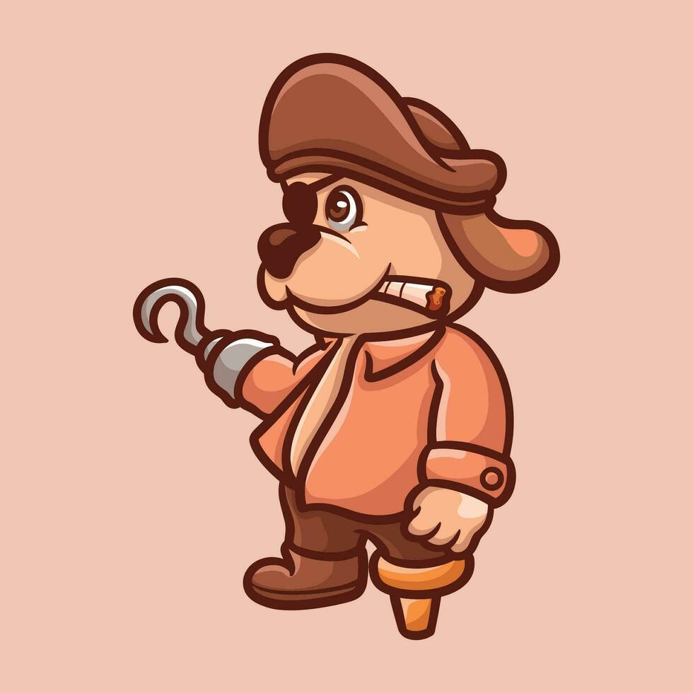 Dog Pirates Cartoon Illustration vector