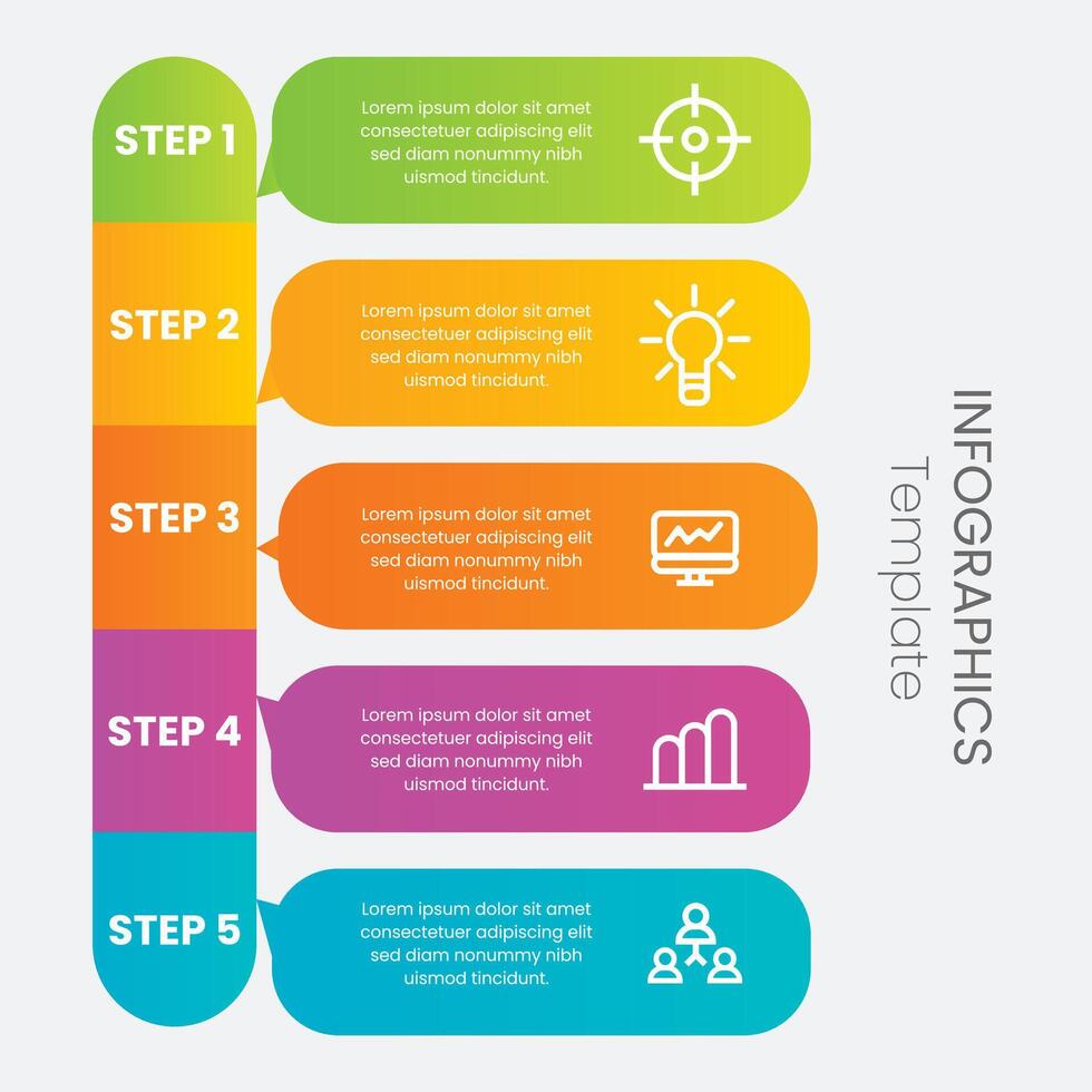 Business infographic thin line process. creative design for steps ...