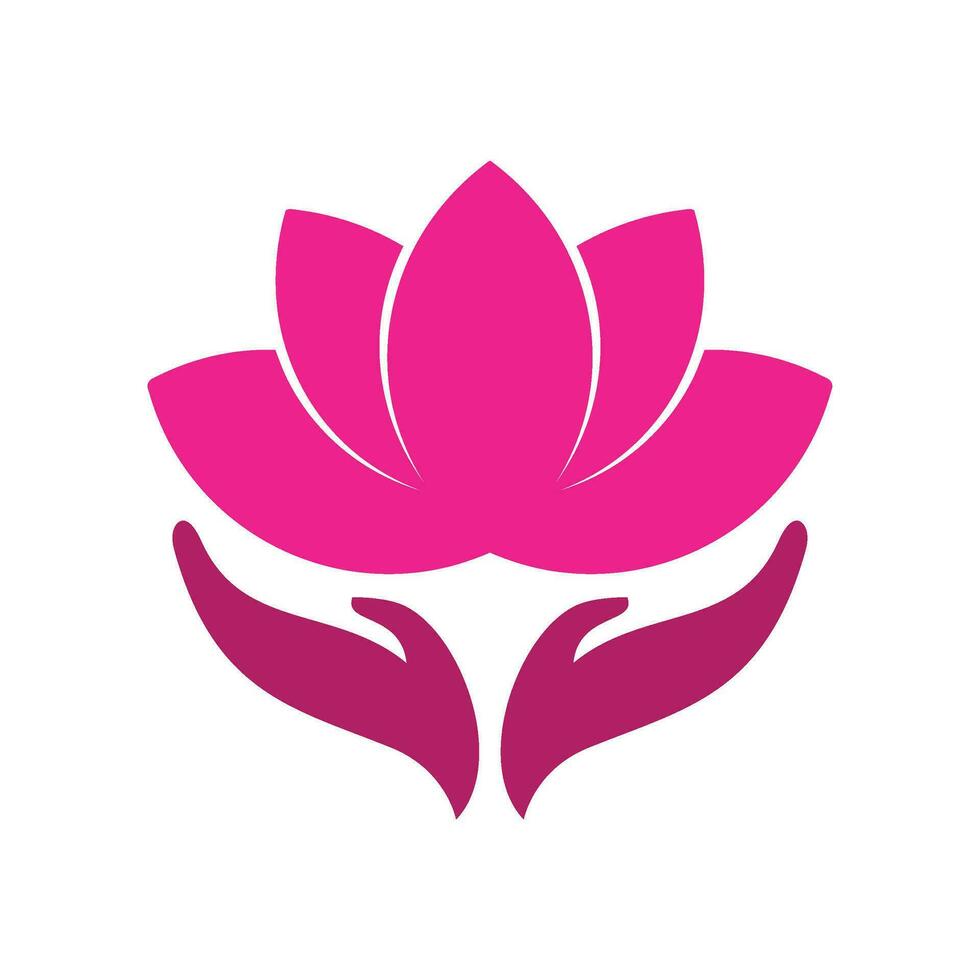 loto flor vector logo modelo