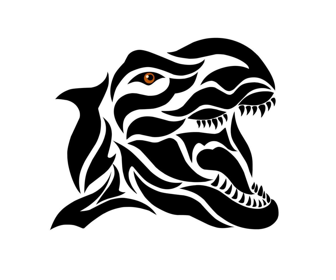 graphic vector illustration of tribal art design T-rex head