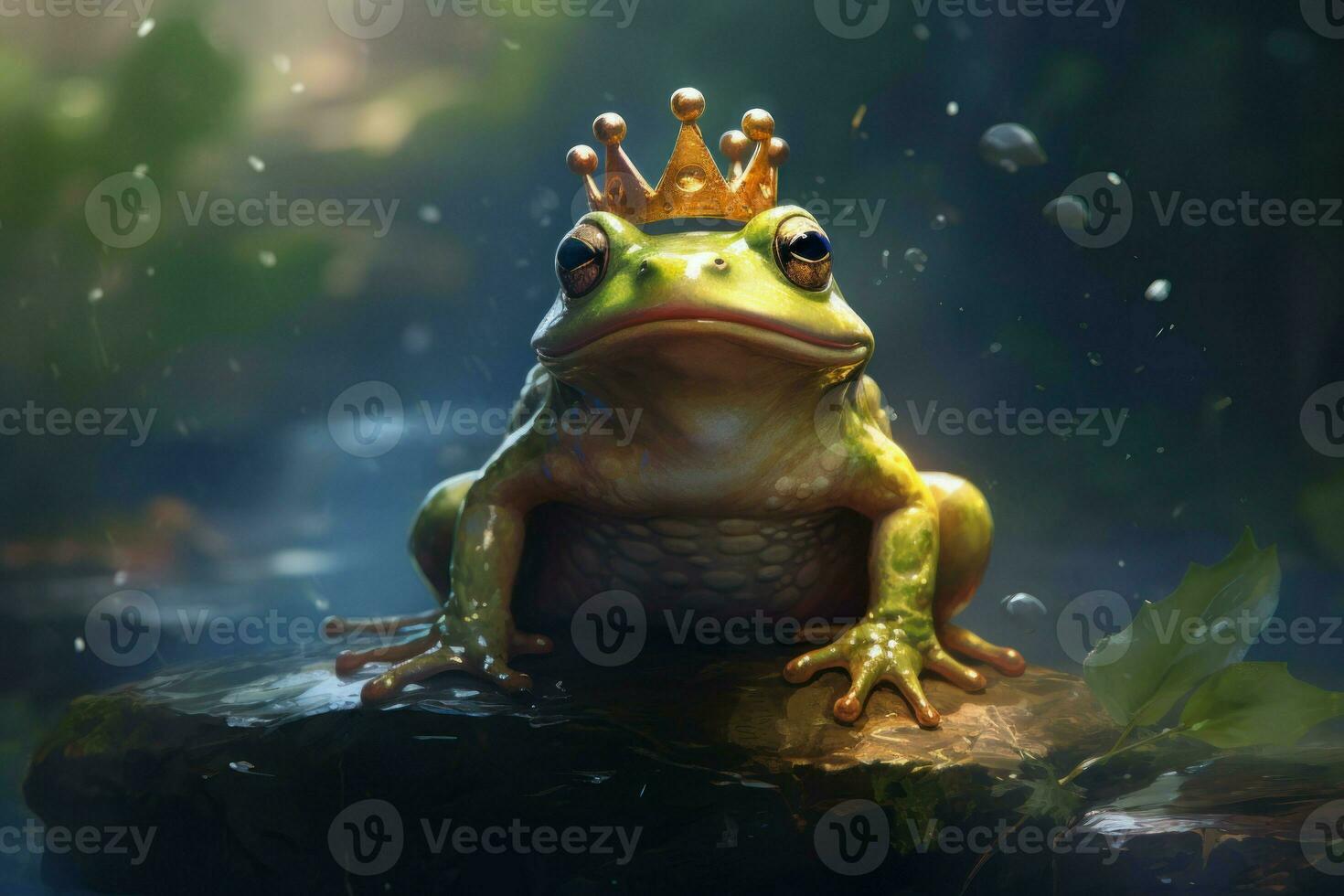 Lovable Cute frog prince. Generate Ai photo