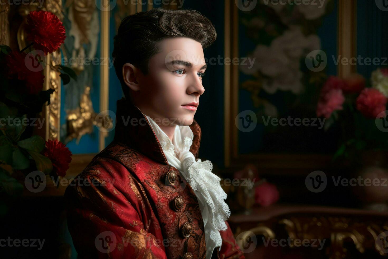 Versailles 18 years old son. Generate Ai photo