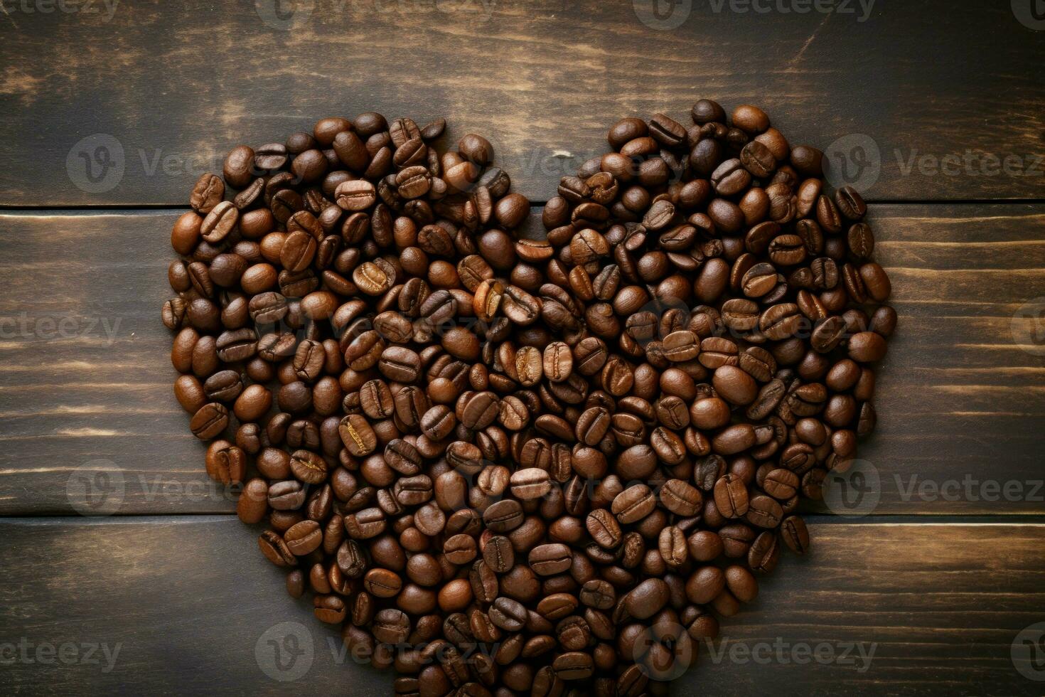 Symbolic Coffee beans heart shape. Generate Ai photo