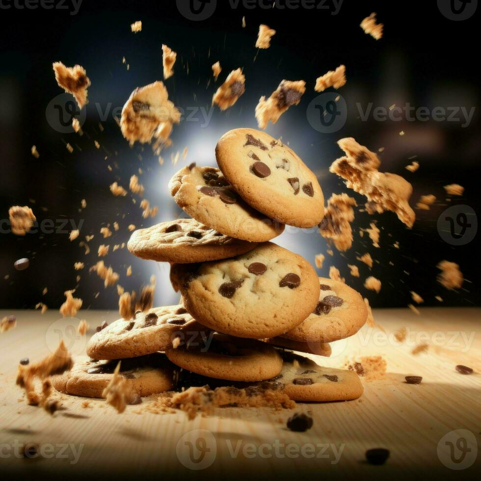 Chocolate chip cookies. Generate Ai photo