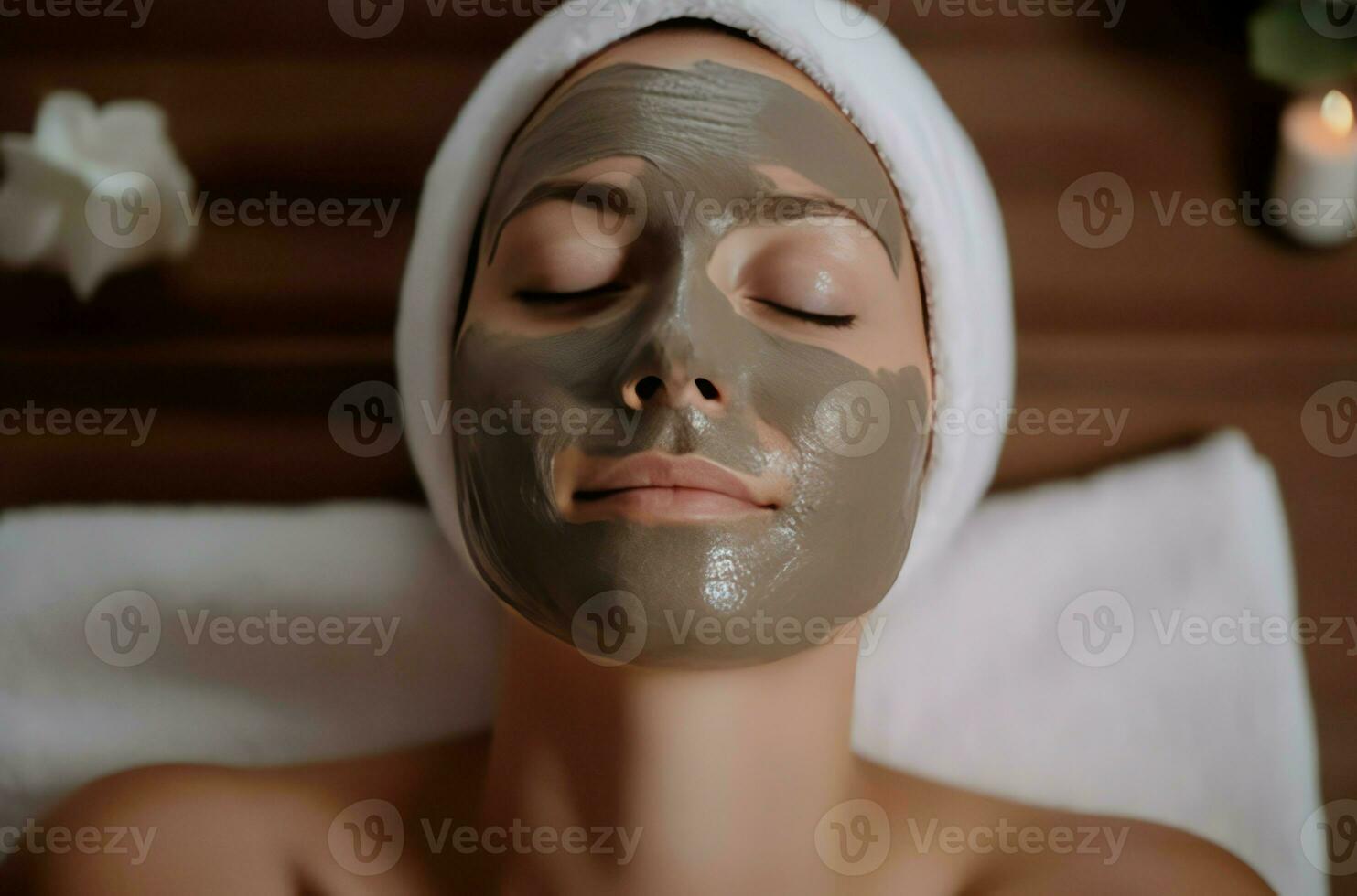 Woman brown facial mask. Generate Ai photo