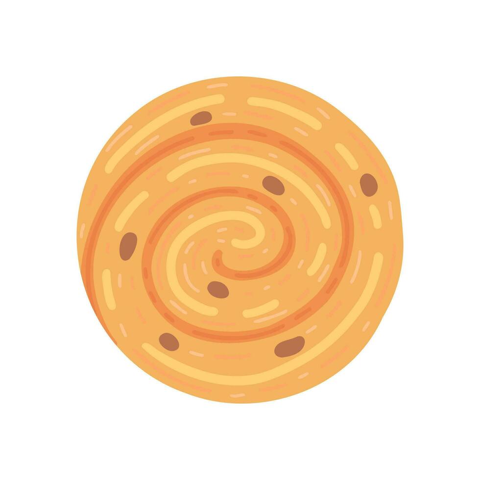 cinnamon bun, roll, bakery product. Illustration for backgrounds, covers and packaging. Image can be used for greeting cards, posters, stickers and textile. Isolated on white background. vector