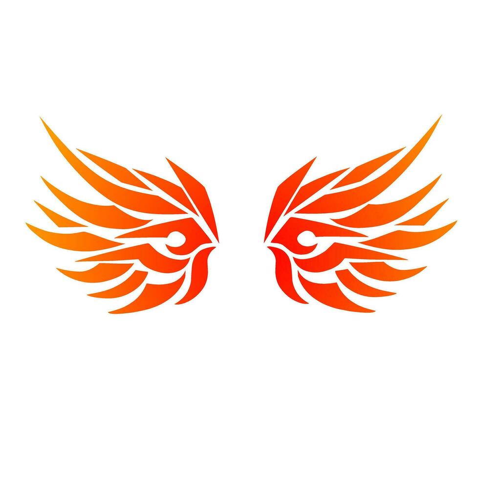 graphic vector illustration of tribal art Phoenix wings tattoo