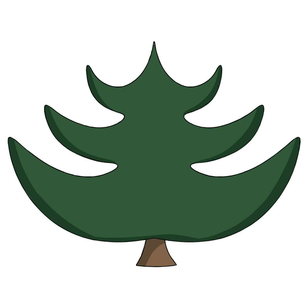 verde Navidad árbol. vector ilustración en un blanco antecedentes. nuevo año símbolo. moderno plano diseño