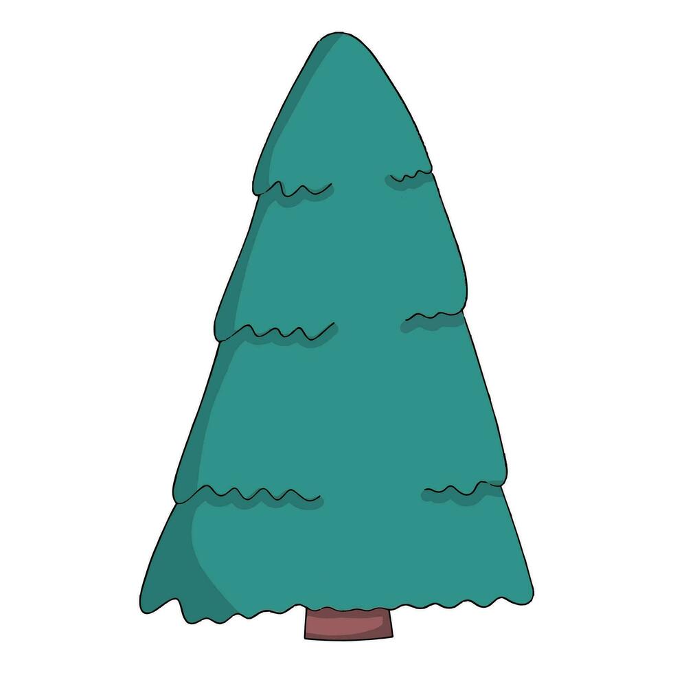 turquesa Navidad árbol. vector ilustración en un blanco antecedentes. nuevo año símbolo. moderno plano diseño