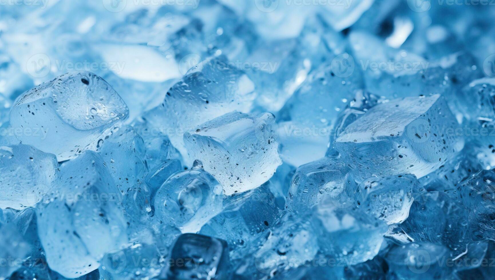 close up of ice cube in blue tone. abstract background and texture AI Generated photo