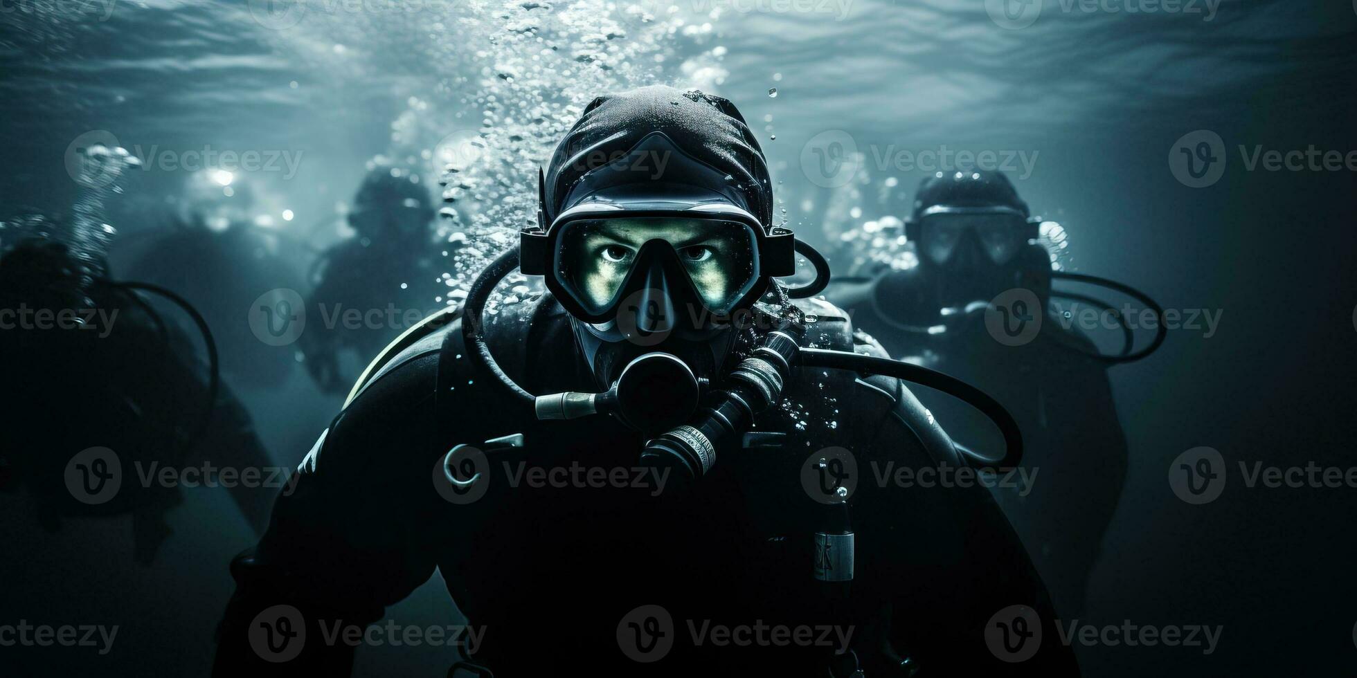 Underwater soldiers conduct covert operation AI Generated photo