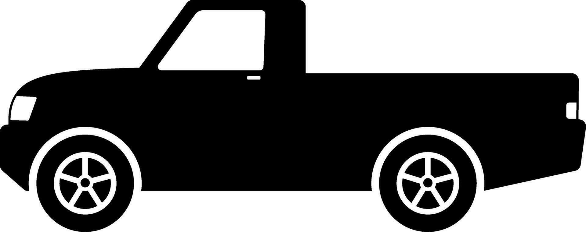 Pickup car icon vector. Countryside delivery car silhouette for icon, symbol and sign. Pickup car for transportation, shipment, delivery, package or transit vector