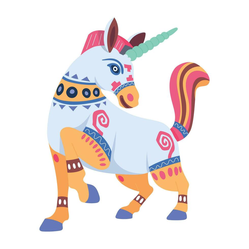 Trendy Mexican Unicorn vector