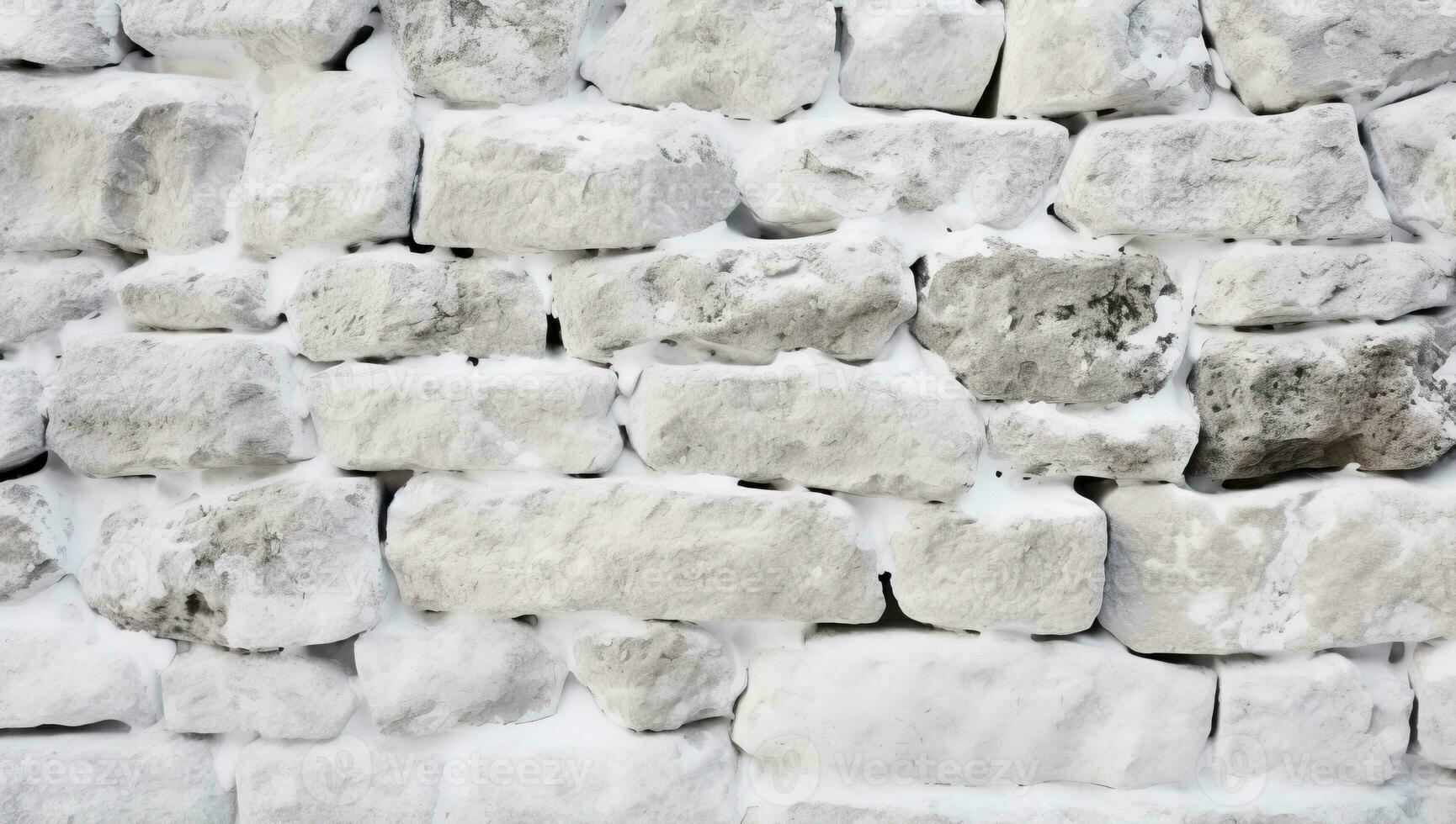 White stone wall texture background. AI Generated. photo