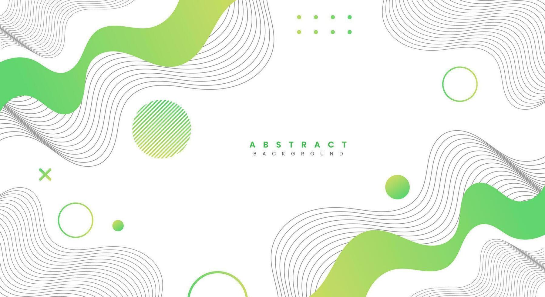 White and green wavy shapes background vector