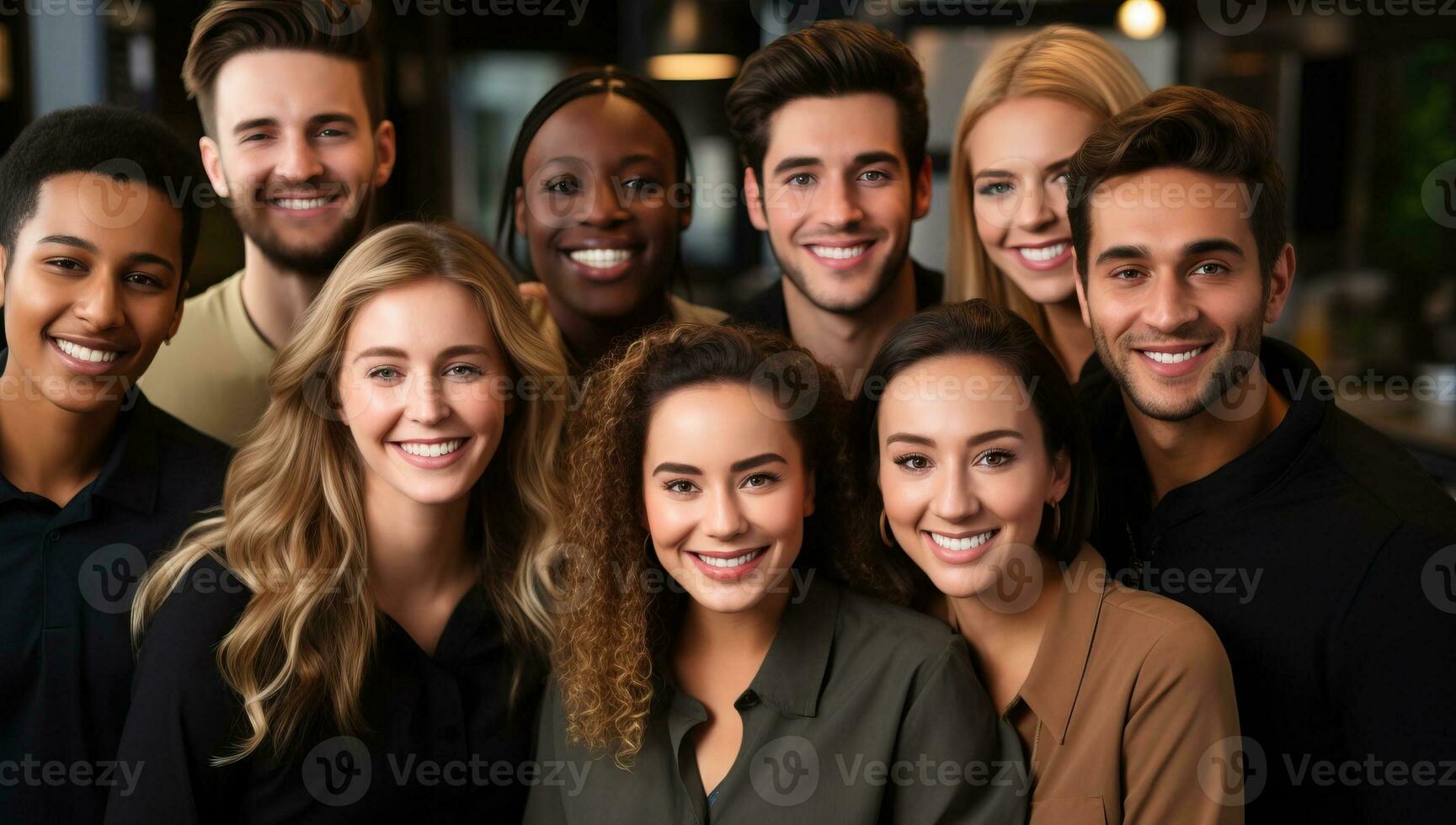 Portrait of young businesspeople in office. Successful teamwork concept. AI Generated. photo