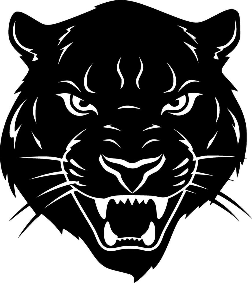 Panther, Black and White Vector illustration